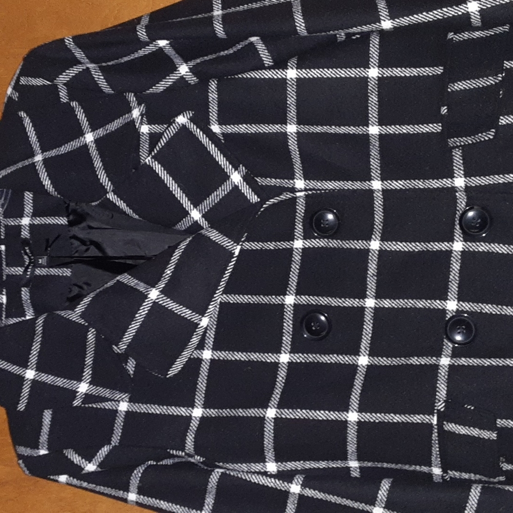 Larry Levine plaid coat NWT